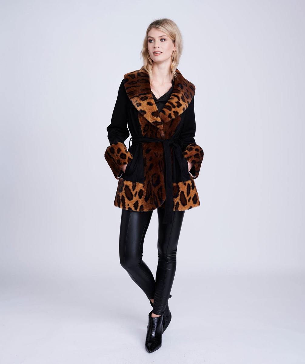 Dark leopard print coat best sale