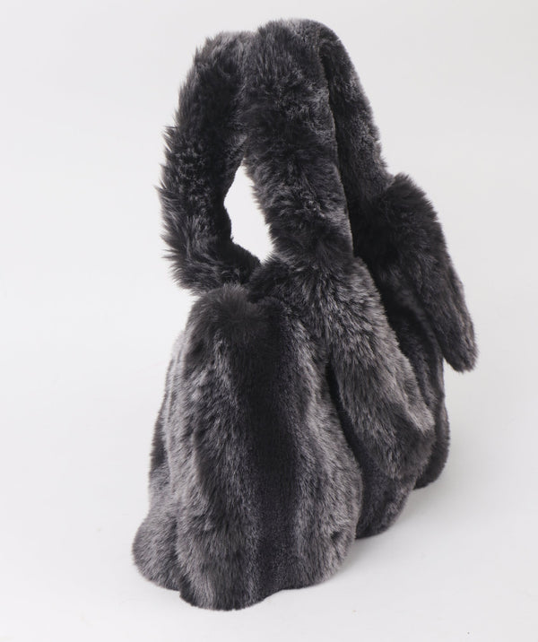 Eco Faux Fur Tote Bag - Black/Grey