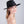 Black Straw Fedora Hat with Sequin Trim and Adjustable Size