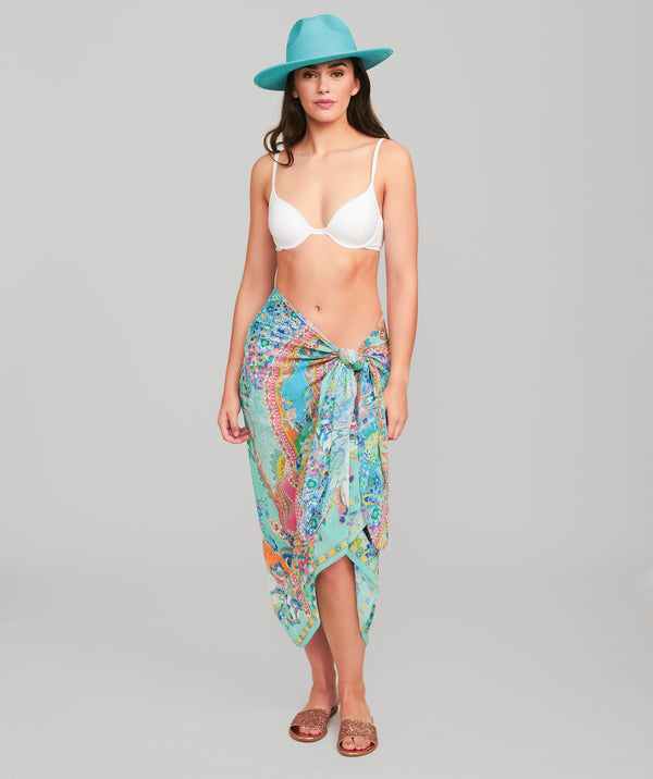 Turquoise Chiffon Beach Sarong