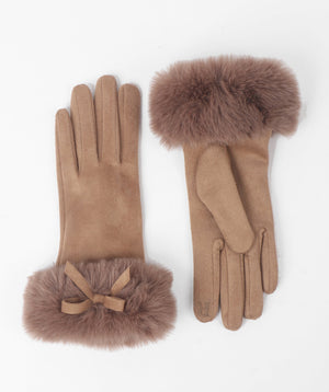 Fur Cuff Gloves - Camel