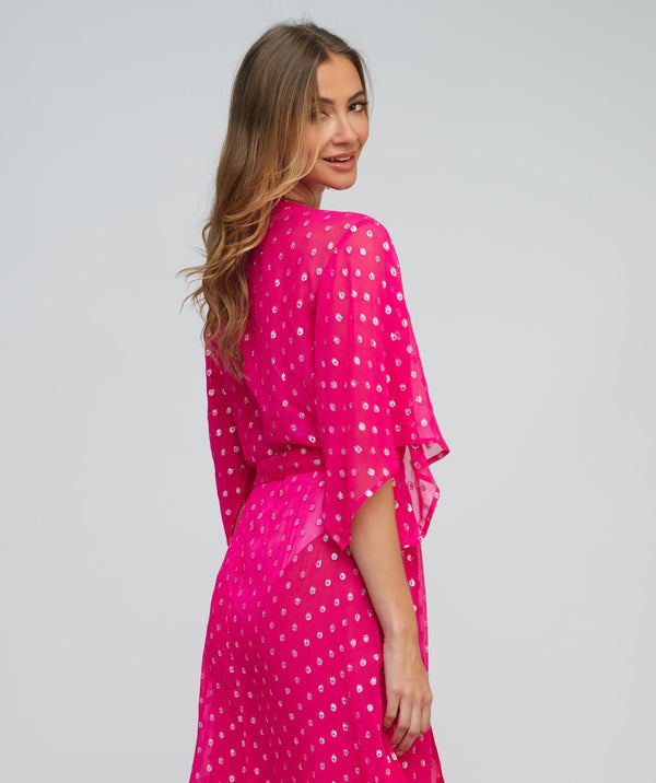 Deep Pink Beach Kimono Cover-up