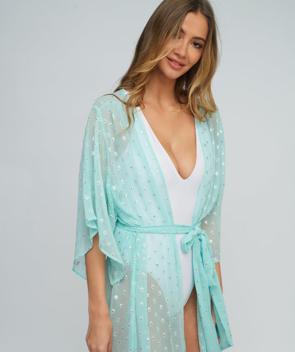 Turquoise Beach Kimono Cover-up