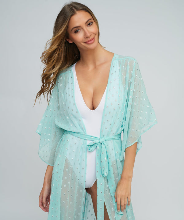 Turquoise Beach Kimono Cover-up