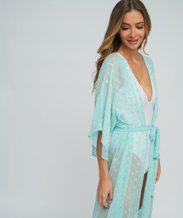 Turquoise Beach Kimono Cover-up