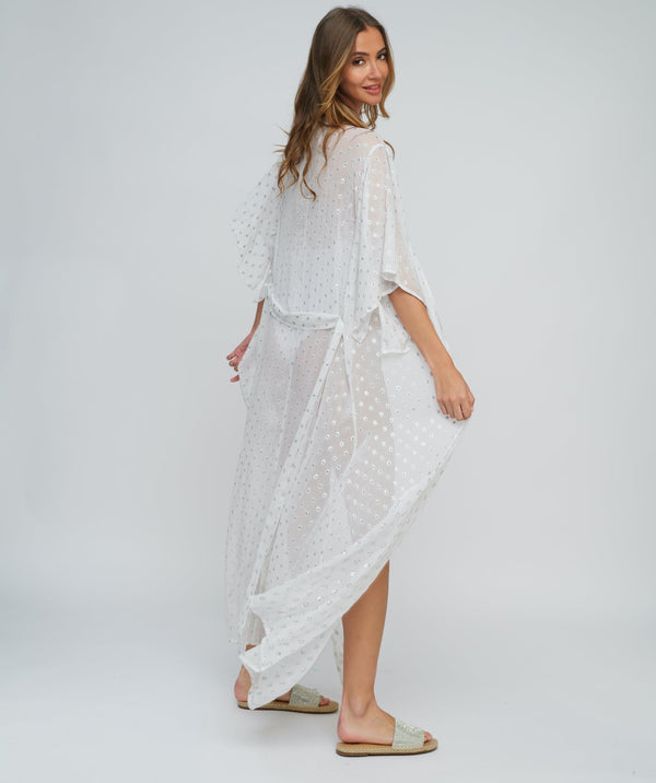 White Beach Kimono Cover-up