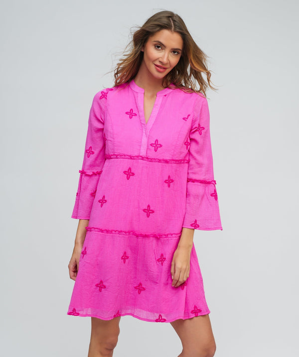 Fuchsia Crinkle Cotton Sun Dress