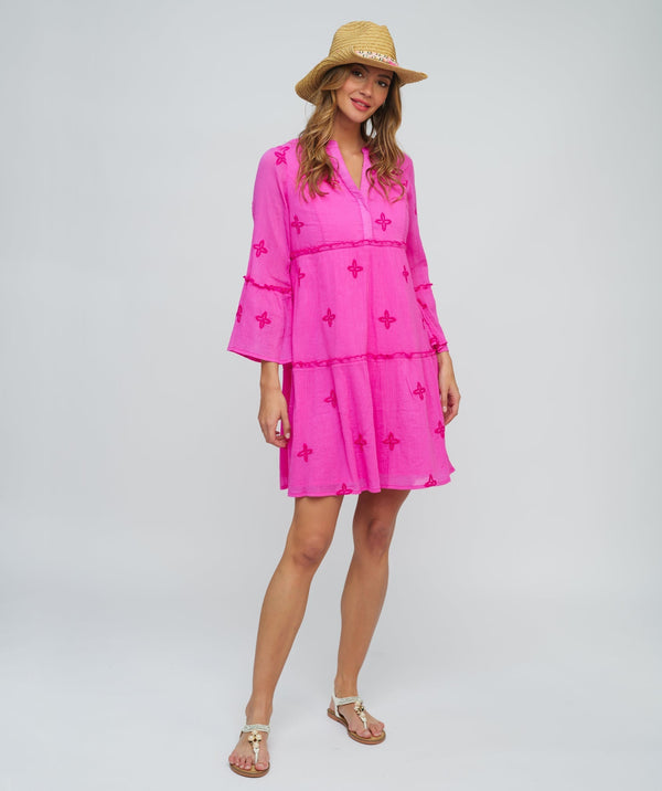 Fuchsia Crinkle Cotton Sun Dress