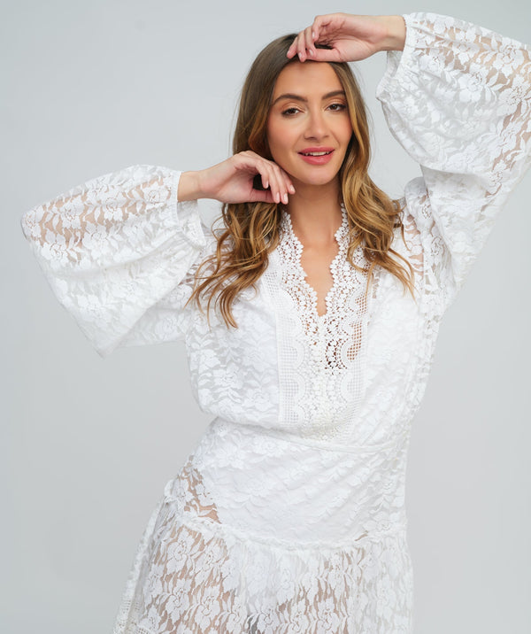 White Lace Kaftan Cover-up