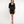 Black Open Weave Mini Beach Dress with Tie Closure