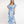 Blue Tile Print Maxi Dress with Beaded Embellishments