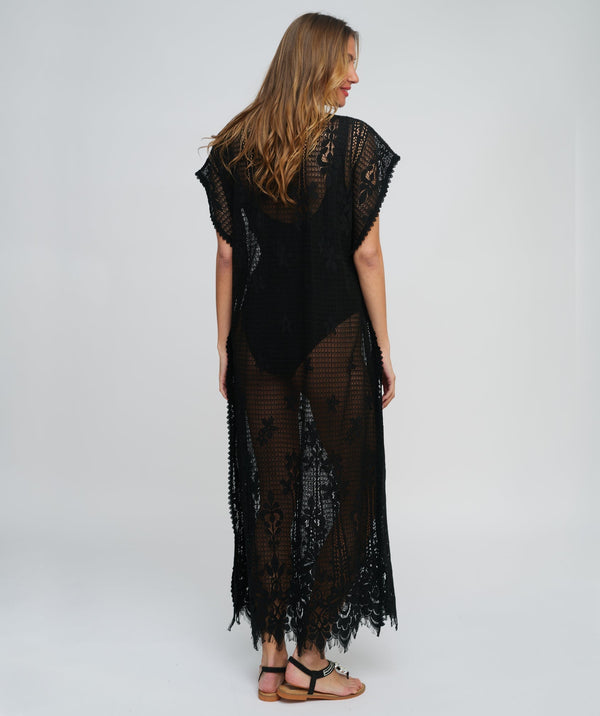 Black Lace Maxi Coverup