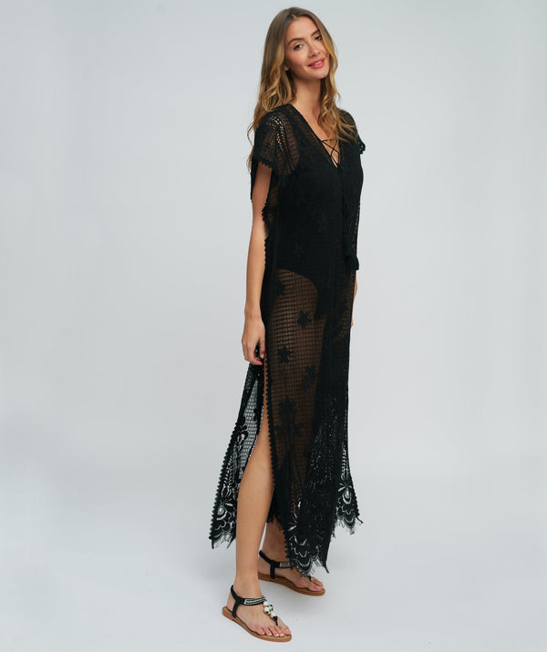 Black Lace Maxi Coverup