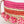 Natural/Pink Striped Tote Clutch Bag with Pom Pom Detail