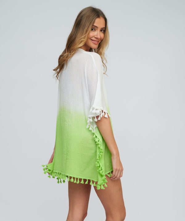 Lime Tie Dye OmbrÃƒÆ’Ã‚Â© Coverup with Pullover Design