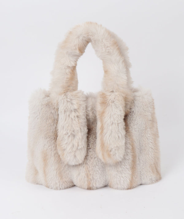 Eco Faux Fur Tote Bag - Honeycomb