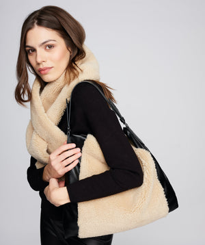 Faux Fur Shoulder Bag - Camel