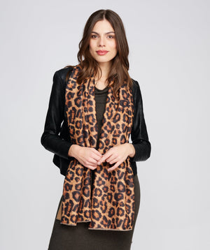 Reversible Leopard Print Scarf - Leopard