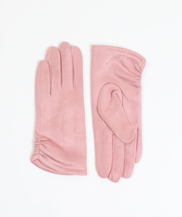 Women`s Suede Gloves - Dusty Pink