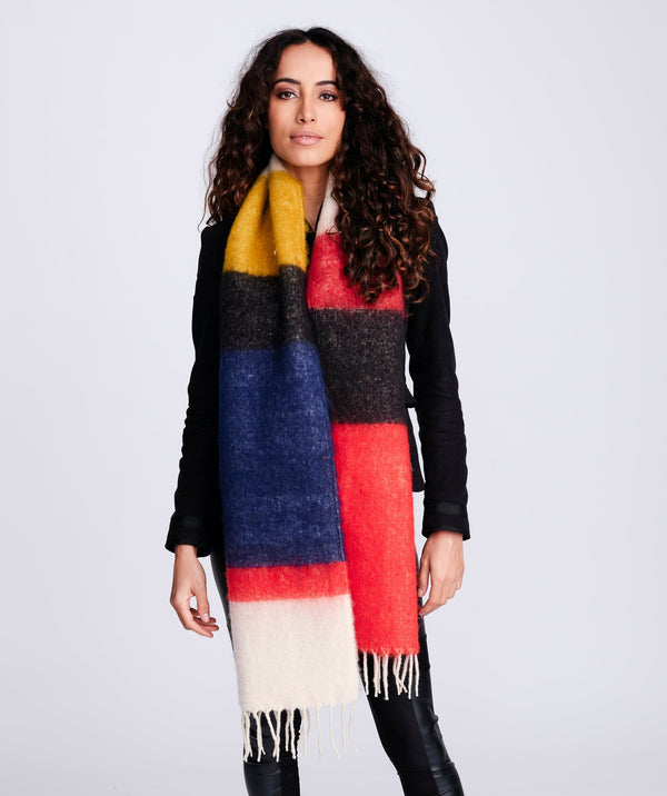 Super Soft Striped Blanket Scarf - Multicoloured